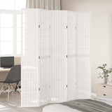 vidaXL Room Divider 5 Panels White Solid Wood Paulownia