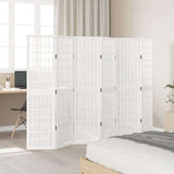 vidaXL Room Divider 6 Panels White Solid Wood Paulownia