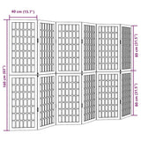 vidaXL Room Divider 6 Panels White Solid Wood Paulownia