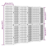 vidaXL Room Divider 6 Panels White Solid Wood Paulownia