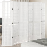 vidaXL Room Divider 6 Panels White Solid Wood Paulownia