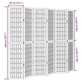 vidaXL Room Divider 6 Panels White Solid Wood Paulownia