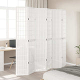 vidaXL Room Divider 6 Panels White Solid Wood Paulownia