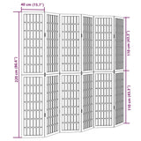 vidaXL Room Divider 6 Panels White Solid Wood Paulownia