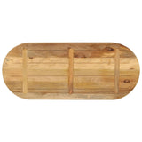 vidaXL Table Top 140x60x2.5 cm Oval Solid Wood Rough Mango