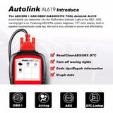 Autel AL619 Car Diagnostic Tool OBD2 Auto Scanner Diagnostic Tool OBD 2 Supported Multiple Languages ABS/SRS System Diagnosis