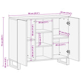 vidaXL Sideboard 90x34x75 cm Solid Wood Rough Mango