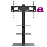 vidaXL Corner TV Stand 3-Tiers for 32-65 Inch Black