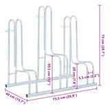 vidaXL Bicycle Stand for 3 Bikes Floor Freestanding Galvanised Steel