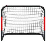 vidaXL Soccer Goal with Net Red and Black 90x48x71 cm Steel