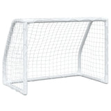 vidaXL Kids' Football Goals 2 pcs with Ball White 64x35x48 cm Metal