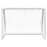 vidaXL Kids' Football Goals 2 pcs with Ball White 64x35x48 cm Metal