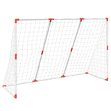 vidaXL Kids' Football Goal with Balls 2-in-1 White 184x64x124 cm