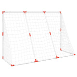 vidaXL Kids' Football Goal with Balls 2-in-1 White 184x64x124 cm