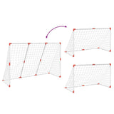 vidaXL Kids' Football Goal with Balls 2-in-1 White 184x64x124 cm