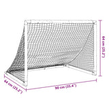 vidaXL Kids' Football Goal Foldable Black 90x64x64 cm