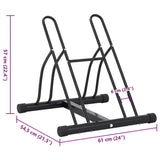 vidaXL Bicycle Stand for 2 Bikes Floor Freestanding Steel