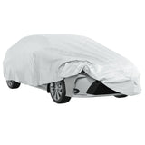 vidaXL Car Cover for Sedan with Buckle Straps Full Silver L