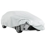 vidaXL Car Cover for Sedan with Buckle Straps Full Silver XXL