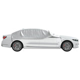 vidaXL Half Car Cover with Hooks Silver M