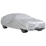 vidaXL Car Cover for Sedan with Buckle Straps Full Silver L PEVA