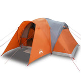 vidaXL Family Tent Dome 6-Person Grey and Orange Waterproof