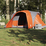 vidaXL Family Tent Dome 6-Person Grey and Orange Waterproof