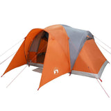 vidaXL Family Tent Dome 6-Person Grey and Orange Waterproof