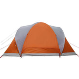 vidaXL Family Tent Dome 6-Person Grey and Orange Waterproof