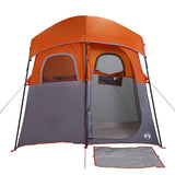 vidaXL Shower Tent 2-Person Grey and Orange Waterproof