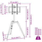 vidaXL TV Tripod Stand for 37-65 Inch Screen Max VESA 400x400 mm 40 kg