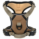 vidaXL Dog Harness with Reflective Stripes Adjustable Brown S