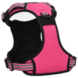 vidaXL Dog Harness with Reflective Stripes Adjustable Pink L