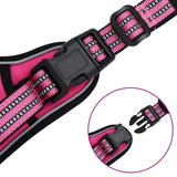 vidaXL Dog Harness with Reflective Stripes Adjustable Pink L