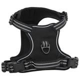 vidaXL Dog Harness with Reflective Stripes Adjustable Black XL