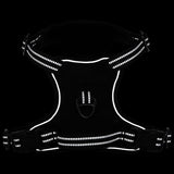 vidaXL Dog Harness with Reflective Stripes Adjustable Black XL