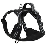 vidaXL Dog Harness with Reflective Stripes Adjustable Black XL