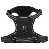 vidaXL Dog Harness with Reflective Stripes Adjustable Black XL