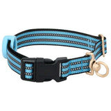 vidaXL Dog Harness with Lead & Collar Adjustable Blue M