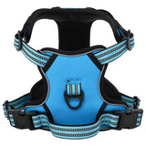 vidaXL Dog Harness with Lead & Collar Adjustable Blue M