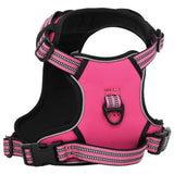 vidaXL Dog Harness with Lead & Collar Adjustable Pink XL