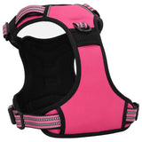 vidaXL Dog Harness with Lead & Collar Adjustable Pink XL