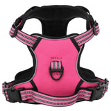 vidaXL Dog Harness with Lead & Collar Adjustable Pink XL