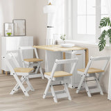 vidaXL Dining Chairs Foldable 4 pcs Corona White Solid Wood Pine