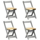 vidaXL Dining Chairs Foldable 4 pcs Corona Grey Solid Wood Pine