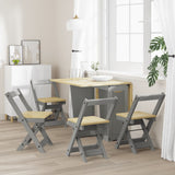 vidaXL Dining Chairs Foldable 4 pcs Corona Grey Solid Wood Pine