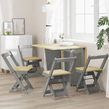 vidaXL Dining Chairs Foldable 4 pcs Corona Grey Solid Wood Pine