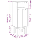 vidaXL Bathroom Cabinet OTTA 35x30x90 cm Solid Wood Pine