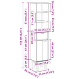 vidaXL Bathroom Cabinet OTTA 35x30x159 cm Solid Wood Pine