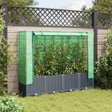 vidaXL Raised Bed with Greenhouse Cover Rattan Look 160x40x138 cm